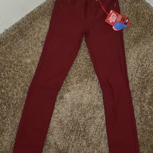 Red skinny jeans